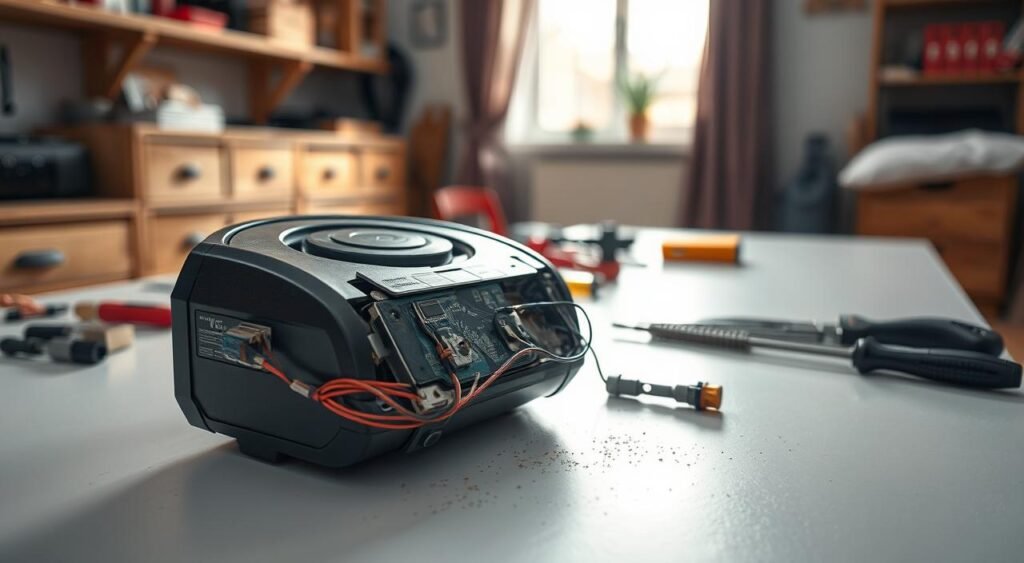 bateria robô aspirador desgastada bateria robô aspirador desgastada