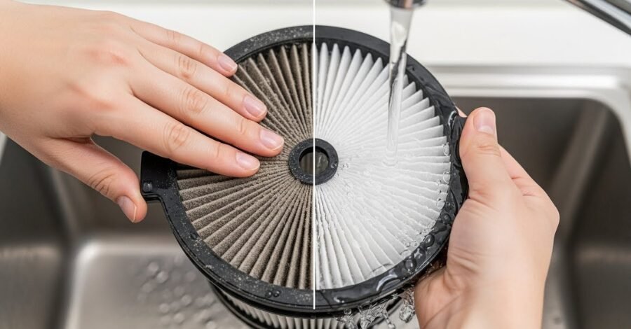 como limpar o filtro do aspirador de pó