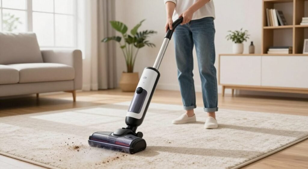 como usar aspirador de pó vertical