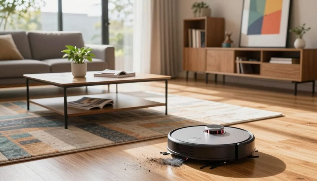 rotina de limpeza com robô aspirador