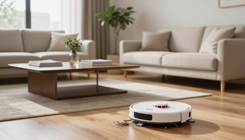 rotina de limpeza com robô aspirador