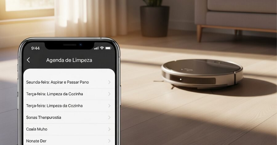 rotina de limpeza com robô aspirador