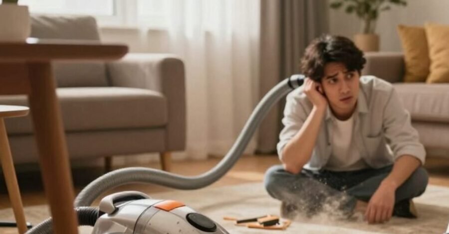 erros ao usar aspirador de pó